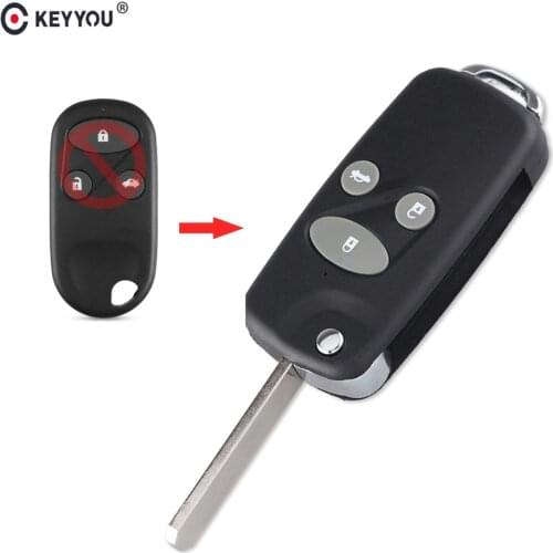 KEYYOU Modified Flip Folding Car Key Shell Case Refit Fob For Honda CRV S2000 Crv Accord Remote Fob Case 3BTN