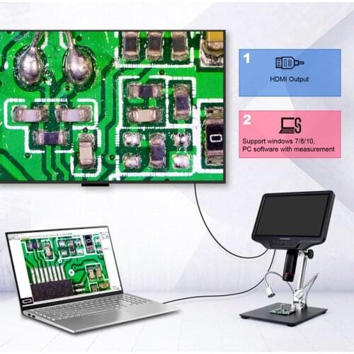 Andonstar HDMI PC WIFI Digital Microscope 300X 10.1" LCD for SMT Phone Repair PCB Solder Adjust 3D Magnifier Monitor UV Filter