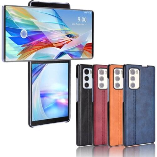 Funda Case for LG Wing 5G Car Line Cow Pattern Shell PU Leather Shock proof Protective Coque Mobile Phone Case Cover Capa Wing