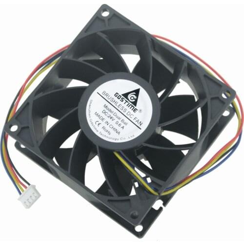 Gdstime 1 Piece DC 24V PC Case CPU Radiator 92x92mm Dual Ball Bearing Brushless Computer Cooling Fan 90mm x 38mm 4 Pin 9cm 9238
