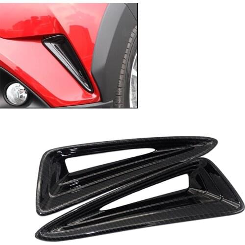 JEAZEA Car Syling 2PCS ABS Plating Carbon Fiber Front Corner Fog Light Lamp Cover Trim Decal For Toyota C-HR CHR 2017 2018