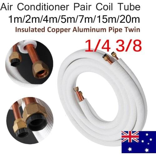 1/2/4/7/15m Insulated Copper Pipe 1/4'' 3/8'' Air Conditioner Pipes Fittings Pair Coil Tube Split Line Wire Set Air Conditioner