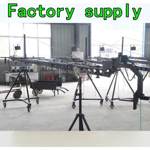 Jimmy jib crane 6m 2-axis motorized dutch head video camera with dolly,monitor,remote controller Factory supply