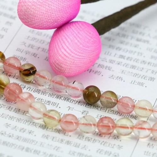 6mm Pink multicolor watermelon tourmaline round loose beads 15inches 2 piece/lot exquisite beautiful women jewelry making gift