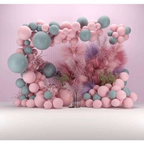 Laeacco Pink Colorful Balloons Birthday Party Baby Child Portrait Photo Background Photography Backdrop Photo Studio Photophone