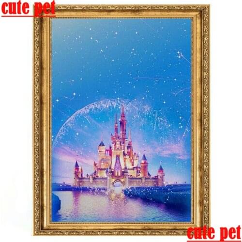 Cute pet Wall Decor DIY diamond puzzle Diamond Painting Castle mosaic Art painting full diamond Mosaic 3d wallpaper