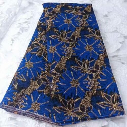 2021 Latest African Gilding Brocade Lace Fabric French Jacquard Lace Fabric Nigerian Organza Fabric For Wedding Party HHD4933