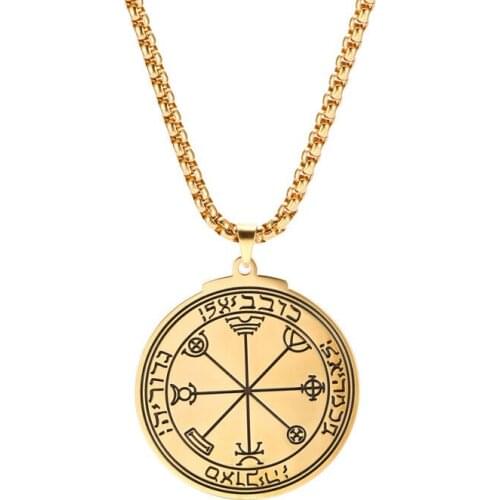 New Design Fashion Stainless Steel Key of Solomon Amulet Pendant Wicca Viking Talisman Men Women Necklace Jewelry