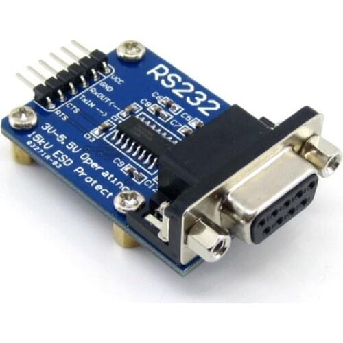 RS232 Communication Board, SP3232 On Board, 3V-5.5V, ESD Enhanced, Hardware Flow Control Supported