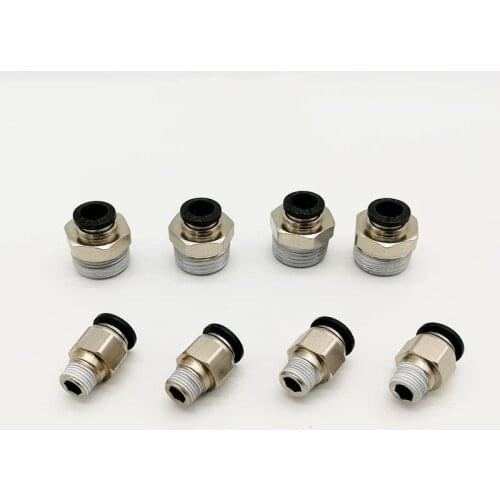 2pcs Pneumatic Connector Pc 6 8 10 12 Mm Male Direct-m5 M6 1 / 8 1 / 4 3 / 8 1 / 2 Air Pipe Straight Connector