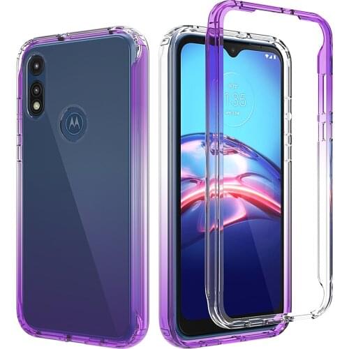 Transparent Clear Case for Motorola Moto E 2020 MotoE Silicone Phone Back Bag Gradient Edge Full Body Hard Protective Cover