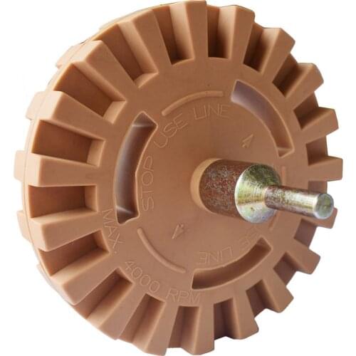 Rubber Eraser Wheel 4 inch Pad & Adapter 1-Pack – Pinstripe, Adhesive Remover, Vinyl Decal, Graphics Removal Tool E22