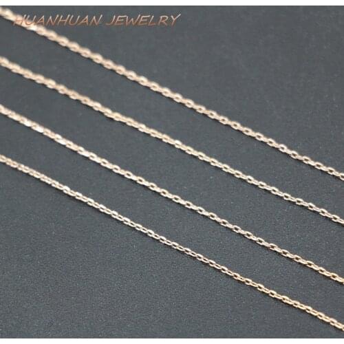 Rose Gold-Color Womens Stainless Steel Link Chain 1mm Chains Gifts Choker Fit Diy Necklace & Pendants Jewelry 18inch B3370