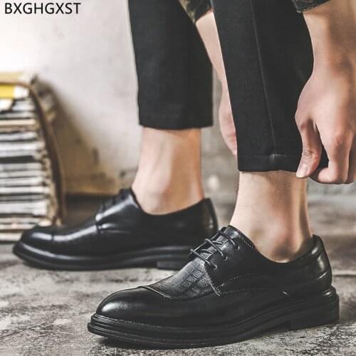 Brand Dress Shoes Mens Fashion Men Black Office Shoes Formal Italian Height Increase Shoes Men Oxford Zapatos Hombre Chaussure