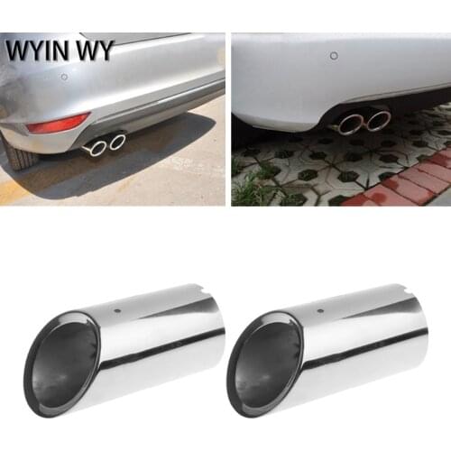 WYIN WY 2xStainless steel Exhaust Muffler Pipe For VW Volkswagen Jetta MK6 Golf 6 Golf 7