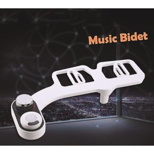 1pc Music Bidet Attachment Toilet Bidet Seat Self-Cleaning Water Bidet Sprayer Non-Electric Muslim Shattaf Washing 2 Holes