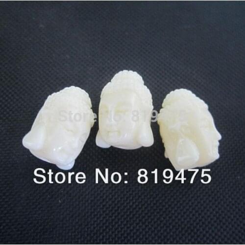 10 pieces/lot) Avalokiteshvara Bodhisattva Buddha head shape Cabochon Artificial Coral beads Beige color for Jewelry making