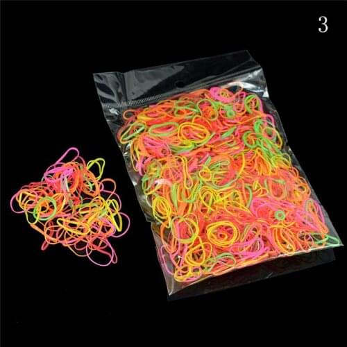 1000 / Pack Girl Colorful Fashion Disposable Rubber Band Elastic Hair Band Silicone Bracelets Activities Small Gifts Party 2021