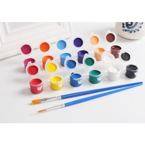 12 Colors Professional Acrylic Paint Set for Artist Painter Drawing With 2 Brush