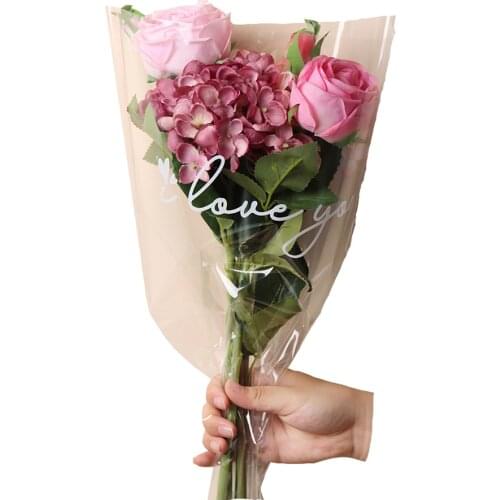 20pcs English Letters Transparent Cellophane Paper Multiple Bags Flowers Packaging Bouquets Floral Wrapping Materials