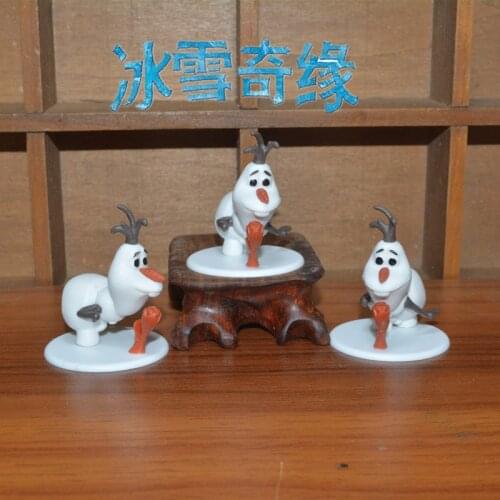 24PCS 4.5cm Disneyland ice and snow Wonderland Aisha Olaf baked cake doll model DIY decoration