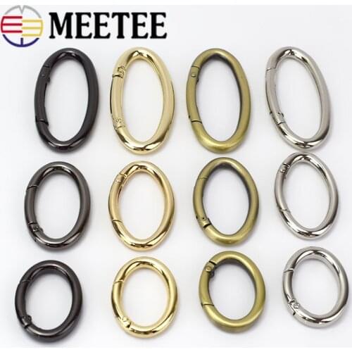 5pcs Openable Oval Ring Clip Buckle Bag Garment Belt Strap Dog Chain Metal Spring Snap Clasp DIY Hardware Sewing Accessory F1-23