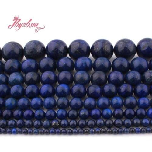 6.8.10.12mm Round Blue Lapis Lazuli Spacer Dyed LooseBead Stone Strand 15"For DIY Necklace Bracelet Jewelry Making Free Shipping