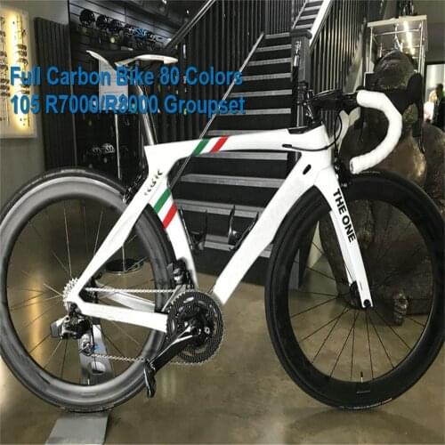 30 colors RB1K THE ONE Italian Champion Rahmenset White Carbon Bicycle Racing Bike Road Complete Bike with 105 R7000 groupset