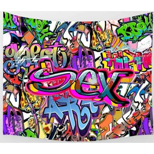 Simsant Street Art Wallpapers Tapestry Graffiti Wall Hippie Wall Hanging Tapestries for Living Room Bedroom Home Decor