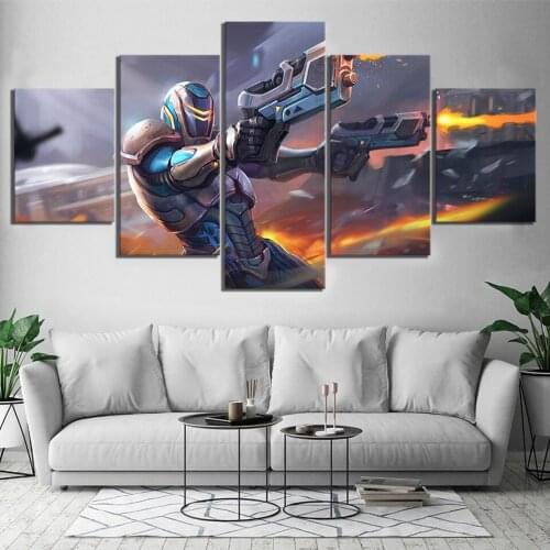 Canvas Painting Pictures 5 Panel Game Character Wall Art Modern Home Decor Hd Prints Modular Frame Poster For Living Room