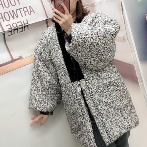 Winter Haori Japanese Traditional Cardigan Kimono Japan Warm Yukata Kimonos Womens Cotton Coat 3A007