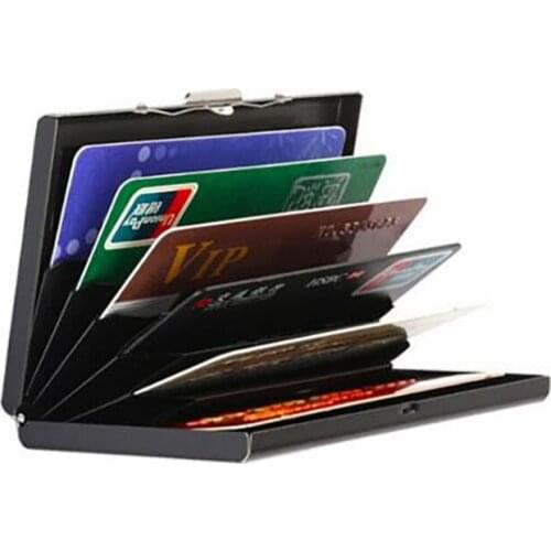 Metal Credit Card Wallet Holder RFID Protection Card Holder Box RFID Technology Stainless Steel Scratch-proof Office Storage