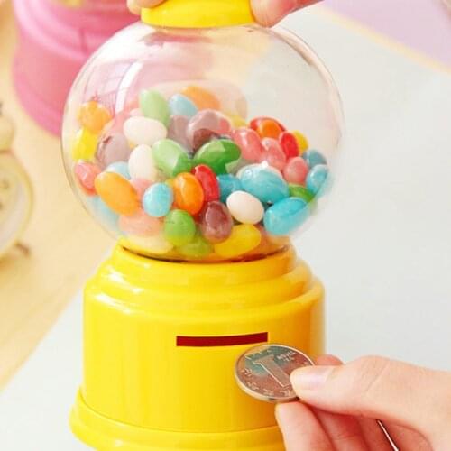 Cute Sweets Mini Candy Machine Bubble Gumball Dispenser Coin Bank Kids Toy