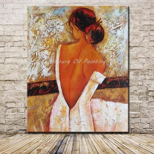 Mintura Art Hand Painted Naked Woman Figure Oil Painting On Canvas Modern Abstract Wall Art Pictures For Living Room Home Decor