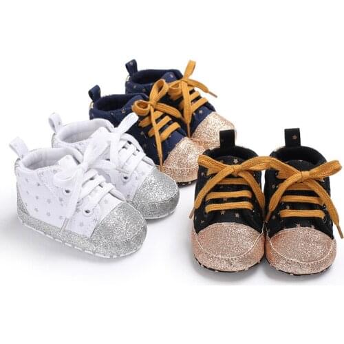 Spring and Autumn Fashion First Walkers Baby Girls Shoes Canvas Dots Toddler Booties Soft Sole Newborn Boys Sport Sneakers 0-18