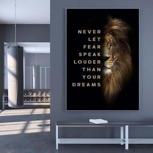 Never Let Fear Speak Louder Than your Dreams Canvas Painting Prints Wall Art Decorative HD Picture for Living Room Home Poster