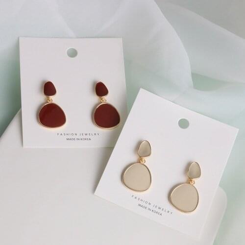 NEW Fashion Geometric Drop Glaze Earrings Femininity Contracted Han Edition Earring Ornaments