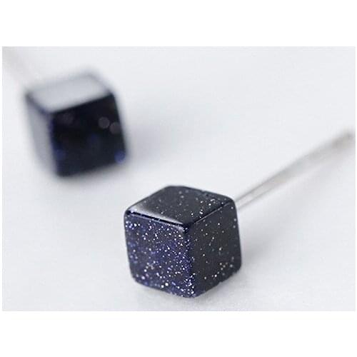 New Simple Dream Starlight Blue Sandstone Earrings Trend Charm Women Square Sandstone Earrings Fashion Women Cocktail Jewelry