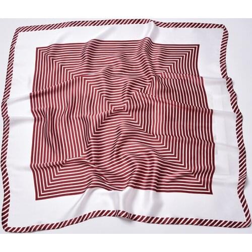New Fashion Silk Scarf Women 70*70 Scarves Small Squares Head Scarf Women Shawl Bag Decorative Printing Scarves Stripe Lattice