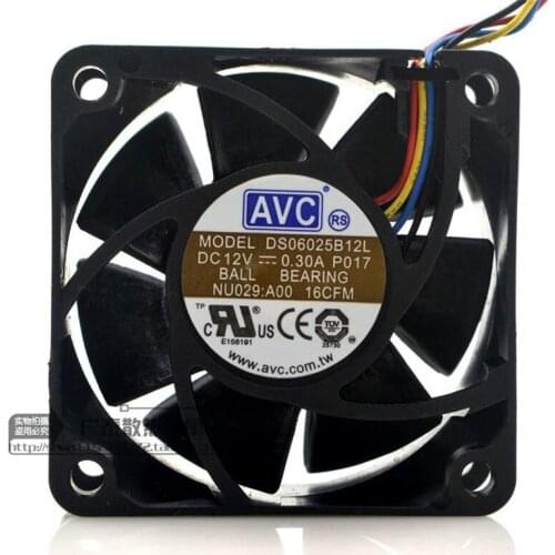 Original 6CM 6025 double ball 4-wire temperature control silent fan DS06025B12L 12V 0.30A