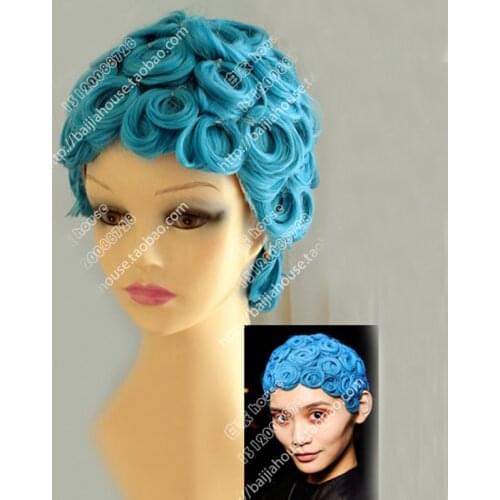 JoJos Bizarre Adventure Gold Wind Ghiaccio White Album Cosplay Hair Wig Heat Resistant Hair Cosplay Costume Wigs + Wig Cap