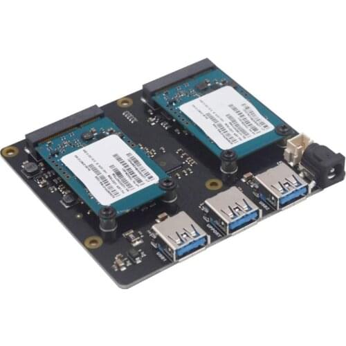 Compatible for Raspberry Pi Dual mSATA HDD/SSD Storage Expansion Board X852 USB3