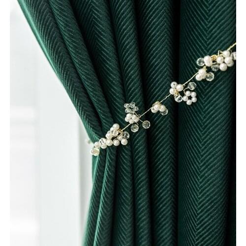Simple Modern Curtain Nordic Mink Velvet Laminated High Shading Velvet Solid Color Finished Curtains for Living Room Bedroom