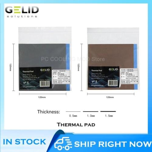 GELID Heat Dissipation Silicone Thermal Pad 6.2/12(W/MK) For Laptop Graphics Card North/South Bridge 120x120mm 0.5/1.0/1.5mm