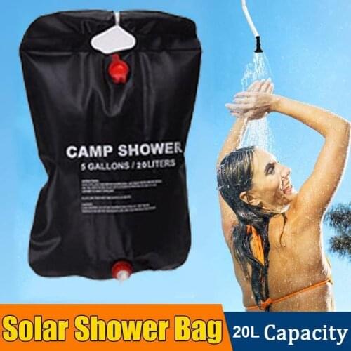 Free-Shipping 20L Outdoor Shower Bag Foldable Solar Energy Heated PVC Water Bag Camping Travel Hike Climbing Picnic Storage Bag