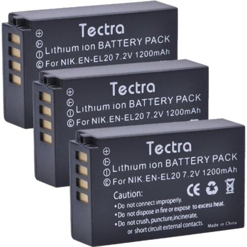 Tectra 3pcs/pack EN-EL20 EN EL20 7.2V/1200mAh Li-ion Replacement battery For Nikon 1 J1 J2 J3 S1 Camera Drop shipping z1