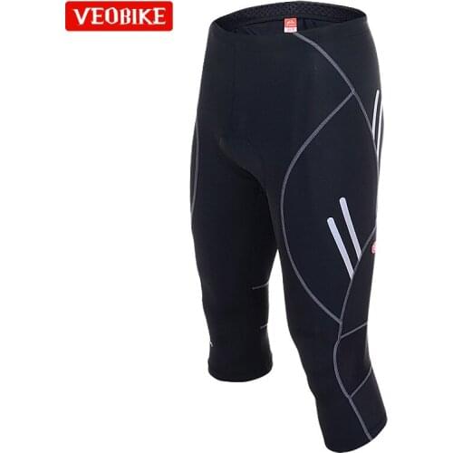 Gel Padded Cycling Pants 3/4 Bicycle Pants Mtb Shorts Bike Trousers Tights SportsWear Reflective Strip Cycling Equipment