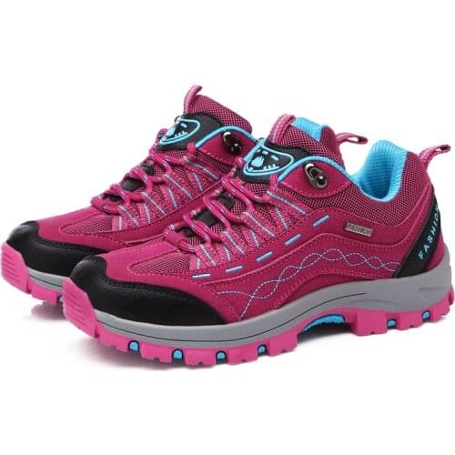 High-quality Outdoor Mens Hiking Shoes Couple Leather Trekking Sneakers Waterproof Non Slip Comfortable Travel Camping Men Shoes