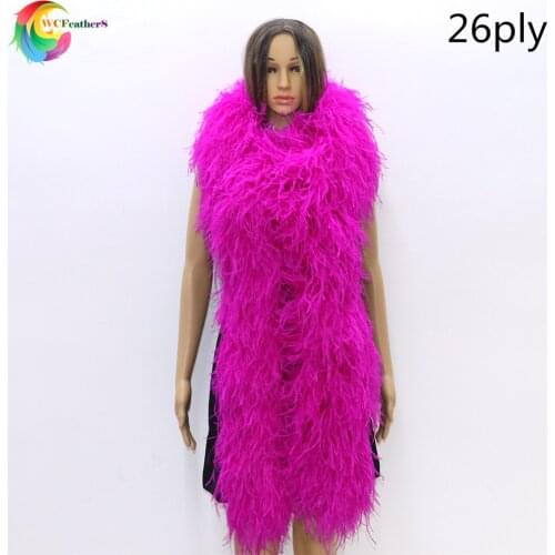 WCFeatherS 2meters Fluffy Ostrich Feathers Boa Feather Fringes Strips Shawl Wedding Dress Decoration Custom Color Thickness