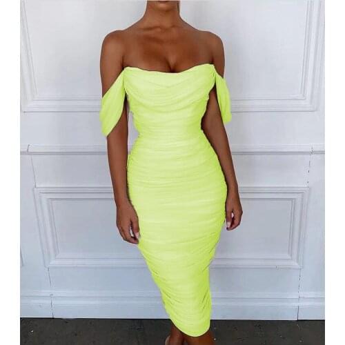 Slash Neck Sexy Women Dress Elegant NightClub dinner Evening Style Party Celebrity Dress New Arrival